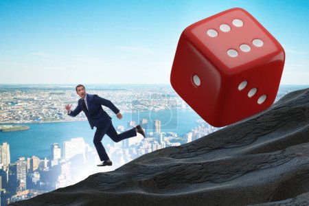 Photo for Uncertainty concept with businessman and the dice - Royalty Free Image