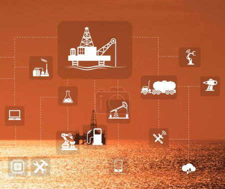 Téléchargez les photos : Le concept d'automatisation dans l'industrie pétrolière et gazière - en image libre de droit