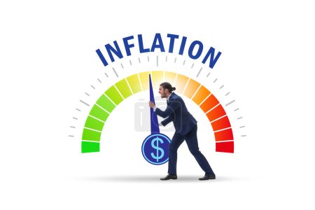 Photo for Businessman in high inflation concept - Royalty Free Image