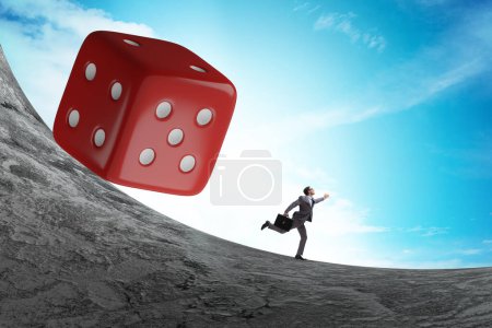Photo for Uncertainty concept with businessman and the dice - Royalty Free Image