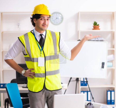 Photo for The male construction engineer working in the office - Royalty Free Image