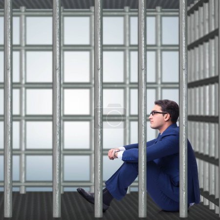Photo for The businessman in the cage business concept - Royalty Free Image