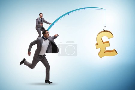 Photo for Business people chasing pound on the fishing rod - Royalty Free Image