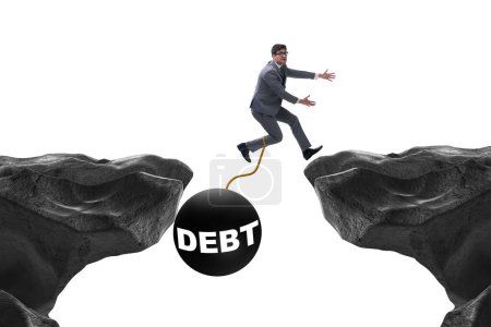 Foto de Concepto de deuda y préstamo con el empresario - Imagen libre de derechos