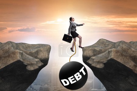 Photo for Debt and loan concept with the businesswoman - Royalty Free Image