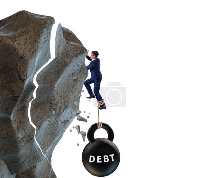 Foto de El concepto de deuda y carga con empresario - Imagen libre de derechos