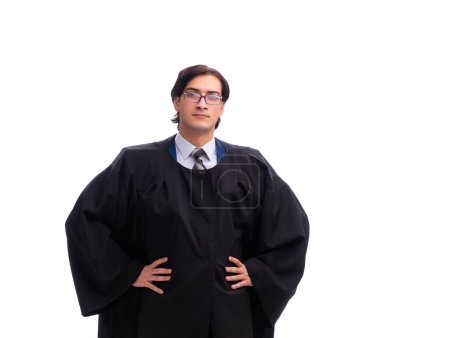 Téléchargez les photos : Le jeune beau juge isolé sur blanc - en image libre de droit