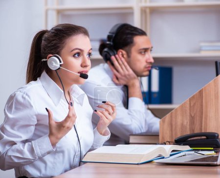 Photo for The call center operators working in the office - Royalty Free Image