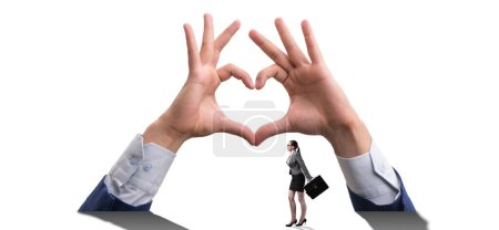 Photo for The hands showing heart gesture in love concept - Royalty Free Image
