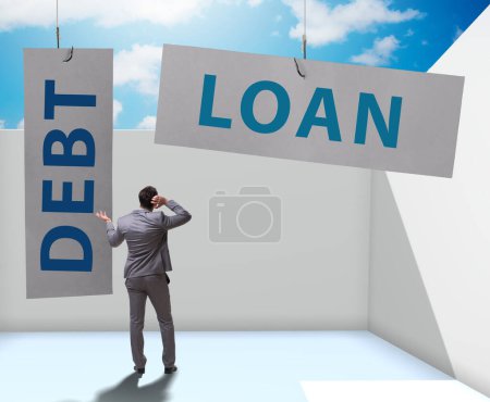 Photo for The businessman in debt and loan concept - Royalty Free Image