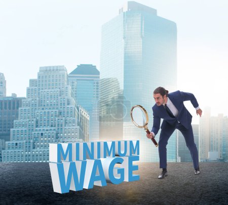 Photo for The concept of minimum wage with businessman - Royalty Free Image