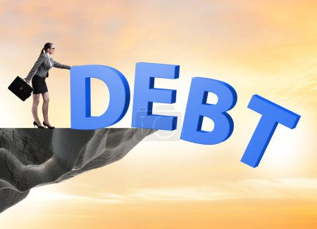 Photo for The debt and loan concept with businesswoman - Royalty Free Image