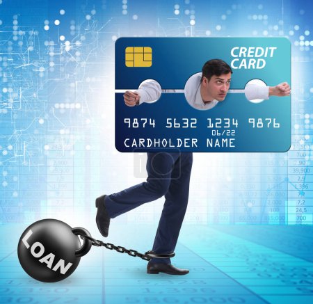 Foto de El empresario en concepto de carga de tarjeta de crédito en picota - Imagen libre de derechos