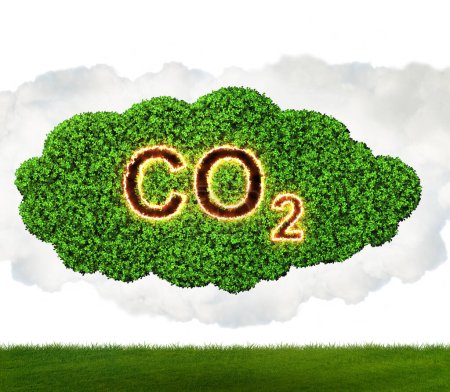 Foto de El concepto ecológico de las emisiones de gases de efecto invernadero - 3d rendering - Imagen libre de derechos
