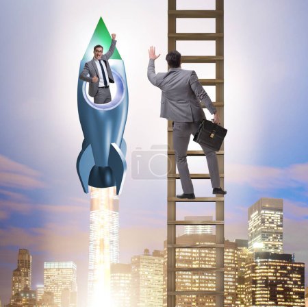 Photo for The competition concept with businessman on rocket - Royalty Free Image