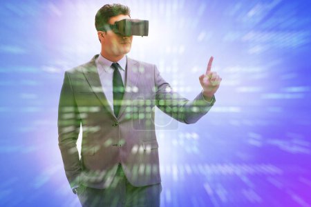Photo for Metaverse concept with the man and virtual reality glasses - Royalty Free Image
