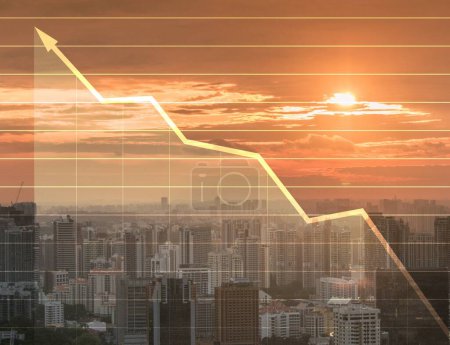 Photo for The economic growth concept with charts - Royalty Free Image