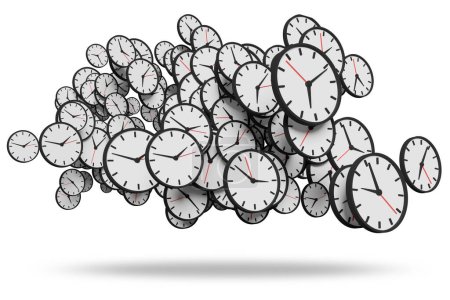 Time management concept with the clocks