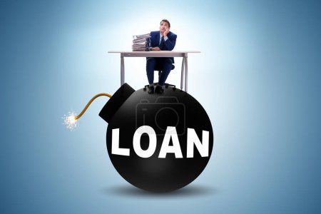 Photo for Debt and loan concept with the exploding bomb - Royalty Free Image