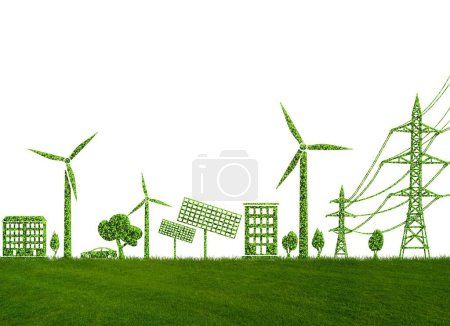 Téléchargez les photos : Le concept de l'énergie verte - rendu 3d - en image libre de droit