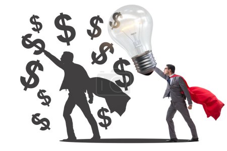Foto de Empresario en el concepto de hacer dinero idea - Imagen libre de derechos