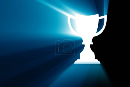Konzept der Auszeichnung mit dem beleuchteten Pokal