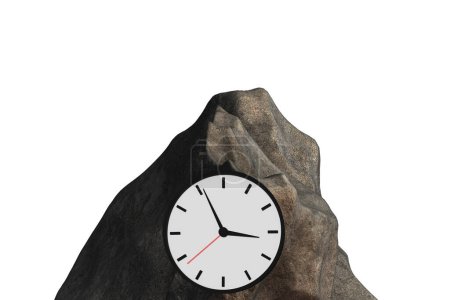 Foto de Concepto de fecha límite con reloj y montaña - Imagen libre de derechos