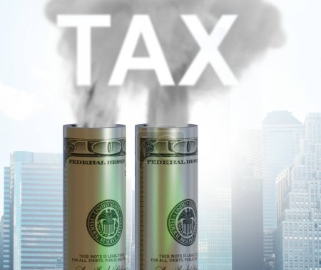 Foto de Concepto de impuesto sobre el carbono en el concepto de ecología - 3d rendering - Imagen libre de derechos