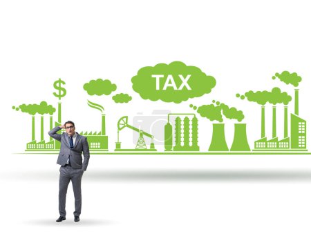 Foto de Empresario en el concepto de impuesto sobre el carbono - Imagen libre de derechos