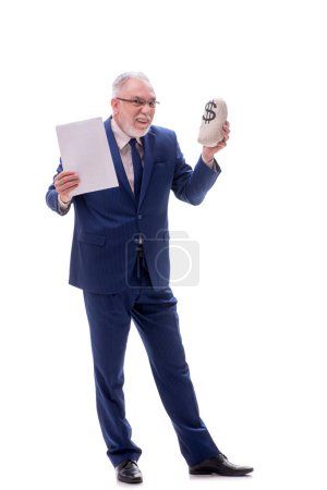 Photo for Businessman in remuneration concept isolated on white - Royalty Free Image