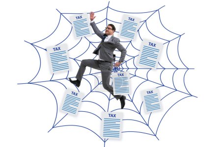 Photo for Businessman caught in web of taxes - Royalty Free Image