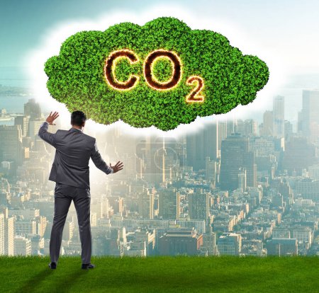Foto de Concepto ecológico de las emisiones de gases de efecto invernadero - Imagen libre de derechos
