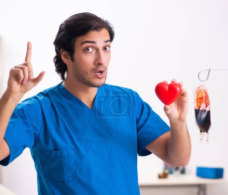 Photo for The young male doctor in blood transfusion concept - Royalty Free Image