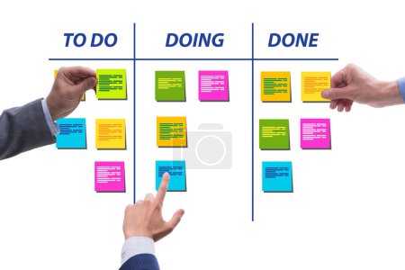Photo for Agile kanban board with the outstanding tasks - Royalty Free Image