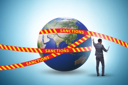 Photo for Concept of the global political and economic sanctions - Royalty Free Image