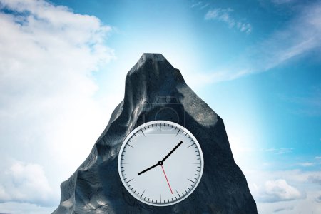 Photo for Deadline concept with clock and the mountain - Royalty Free Image