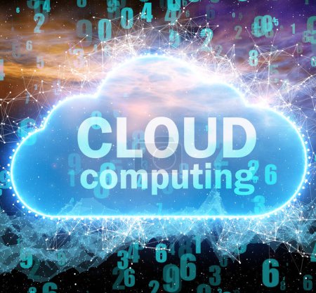 Téléchargez les photos : Le concept du cloud computing - rendu 3d - en image libre de droit