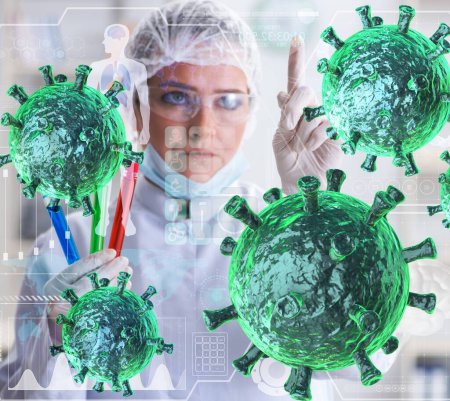 Photo for Doctor researching coronavirus in lab - Royalty Free Image
