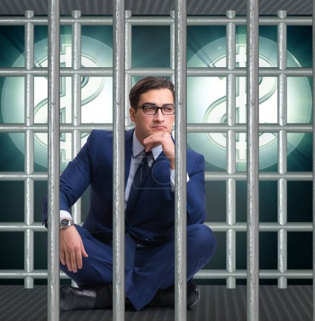 Foto de El hombre atrapado en prisión con dólares - Imagen libre de derechos