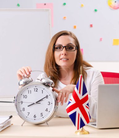 Photo for The female english language teacher in time management concept - Royalty Free Image