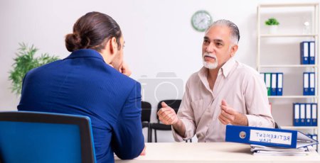 Photo for The financial advisor giving retirement advice to old man - Royalty Free Image
