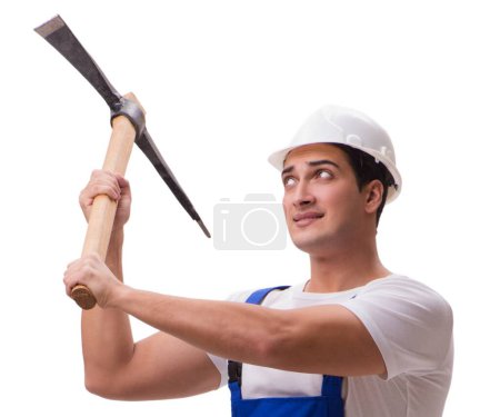 Photo for The man with axe isolated on the white - Royalty Free Image