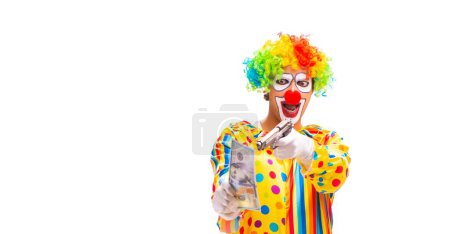 Photo for The male clown isolated on white - Royalty Free Image