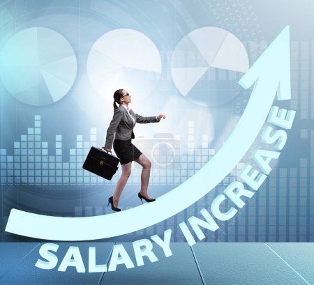 The employee in salary increase concept
