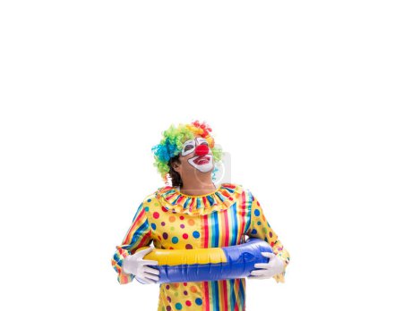 Téléchargez les photos : Le drôle de clown isolé sur fond blanc - en image libre de droit