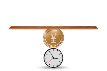 Photo for Time is money concept with the clock and yen - Royalty Free Image