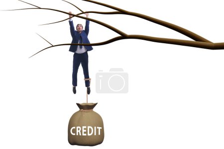 Photo for Businessman hanging on the tree branch - Royalty Free Image