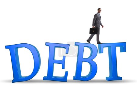 Photo for Debt and loan concept with the large letters - Royalty Free Image