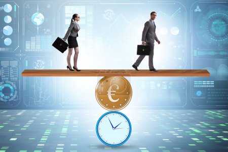 Photo for Time is money concept with the clock and euro - Royalty Free Image