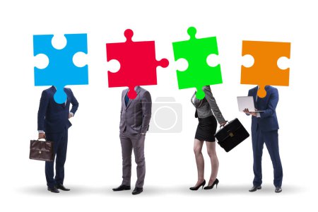 Photo for Concept of the business people and jigsaw puzzle - Royalty Free Image